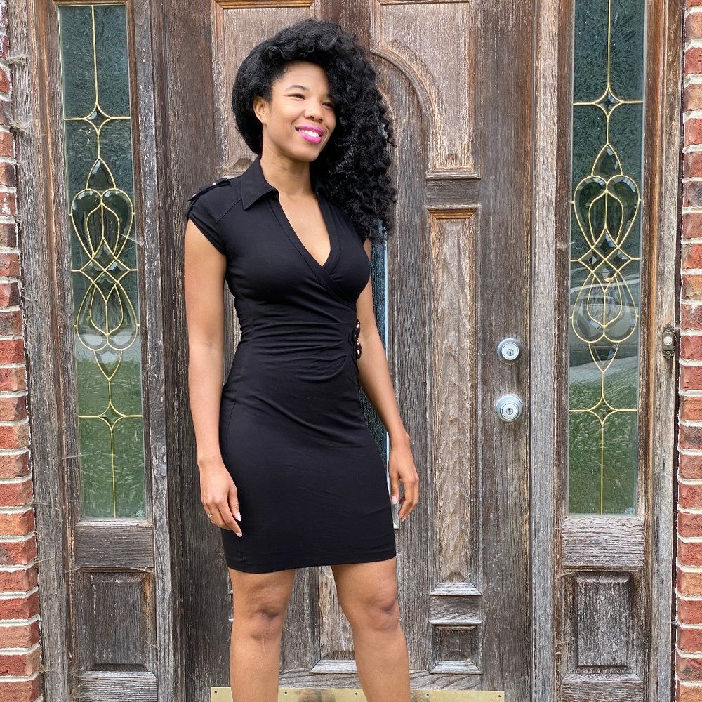 Cache Mini Black Bodycon Dress